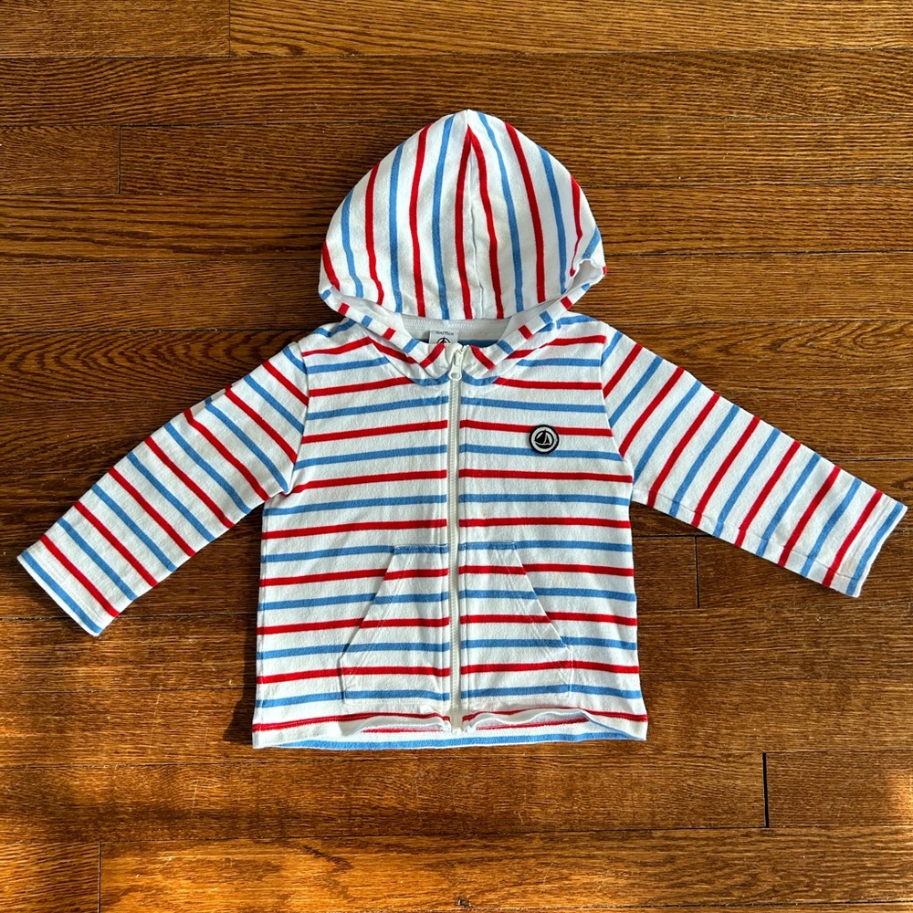 Petit Bateau Zip-up Cotton Hoodie